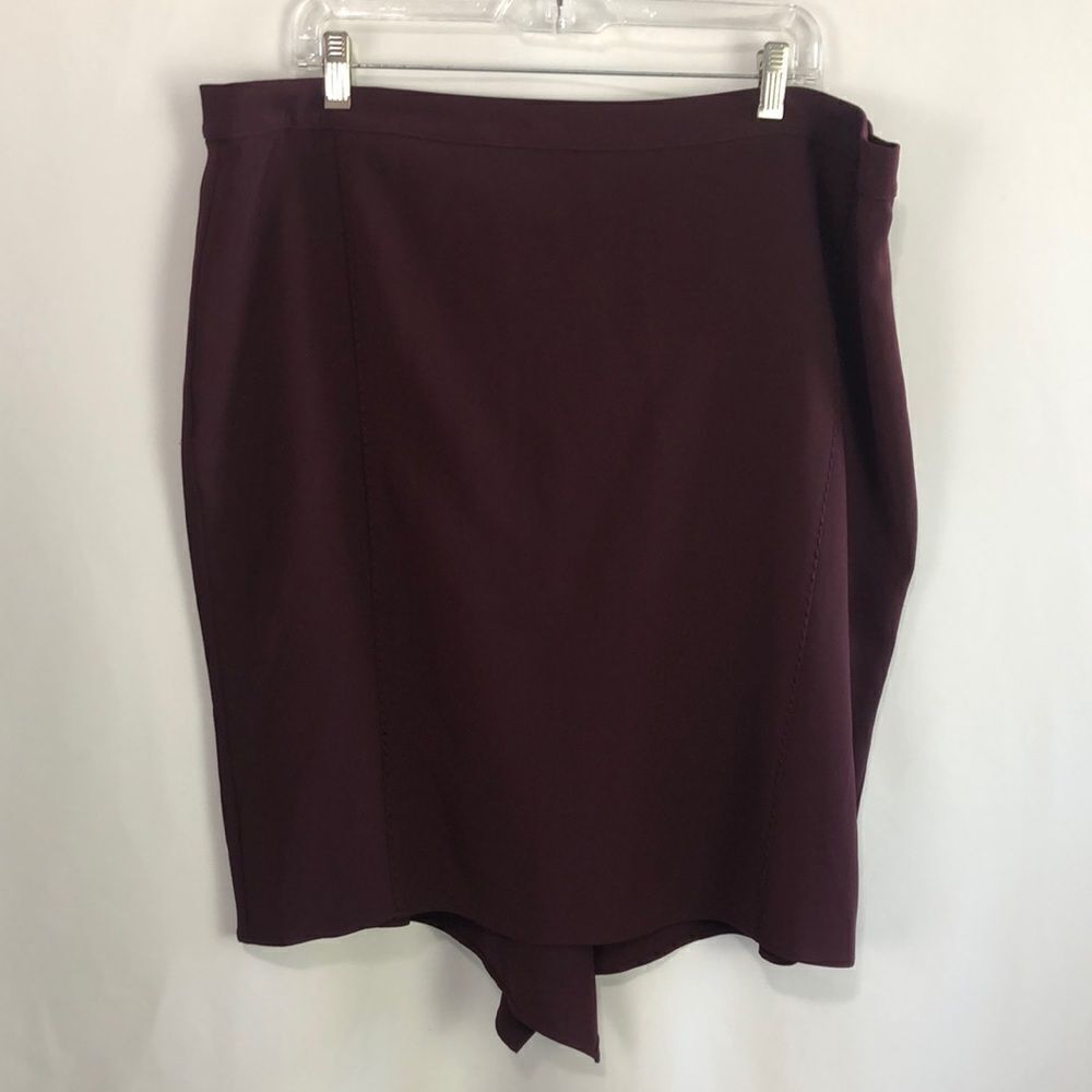 Marina Rinaldi Maroon Skirt with Kick Pleat